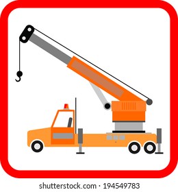 Crane icon isolated over white background 