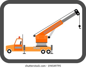 Crane icon isolated over white background 