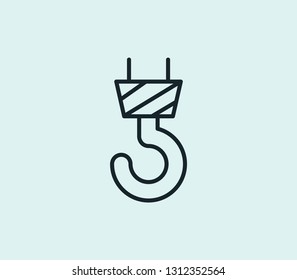 Crane icon line isolated on clean background. Crane icon concept drawing icon line in modern style. Vector illustration for your web mobile logo app UI design.