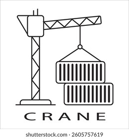 Crane icon in line style