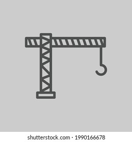 crane icon in line style isolated on white background