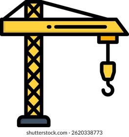 Crane Icon Lineal Color Vector Illustration