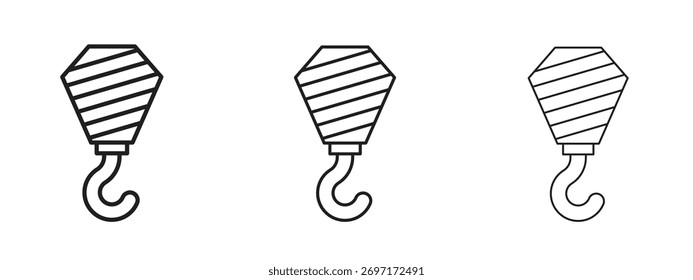 Signo lineal del estilo del icono de la grúa para el concepto y el Diseño web móviles.