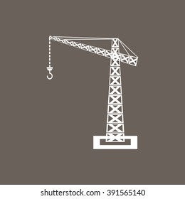 Crane Icon on Dark Gray Color. Eps-10.