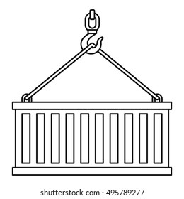 Crane icon. Outline illustration of crane vector icon for web.