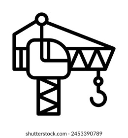 Icono de grúa en estilo de esquema