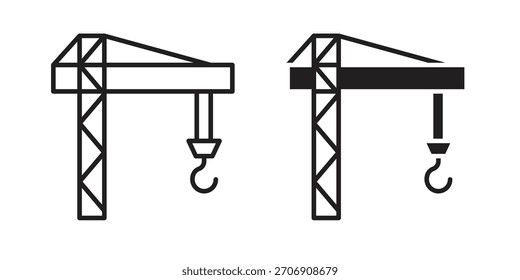 Crane icon, outline style icon for web site or mobile app, vector graphics
