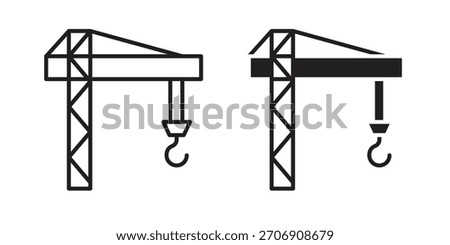 Crane icon, outline style icon for web site or mobile app, vector graphics