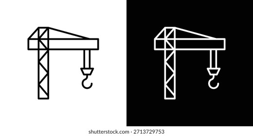 Icono de la grúa, signo del Vector del contorno, Descarga del diseño del logotipo