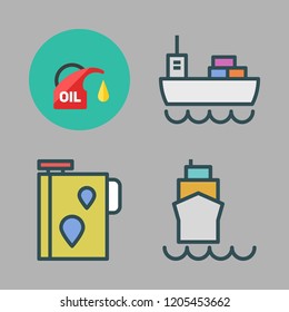 crane icon set. vector set about cargo ship, ship and oil icons set.