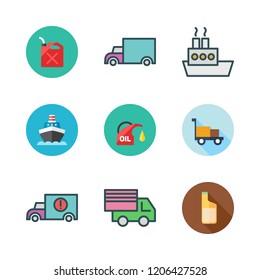 crane icon set. vector set about ship, transportation, oil platform and cargo truck icons set.