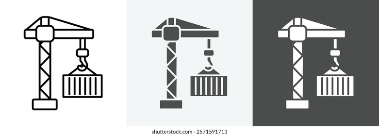 Crane icon set vector art