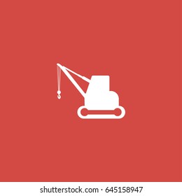 crane icon. sign design. red background