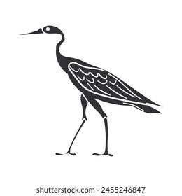 Crane Icon Silhouette Illustration. Bird Vector Graphic Pictogram Symbol Clip Art. Doodle Sketch Black Sign.