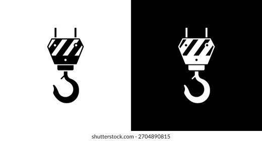 Crane icon silhouette vector in black colors. flat symbol logo design style