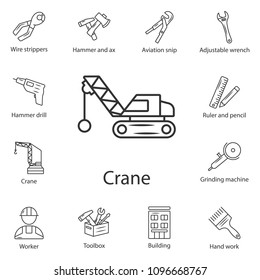Crane icon. Simple element illustration. Crane symbol design from Construction collection set. Can be used for web and mobile on white background