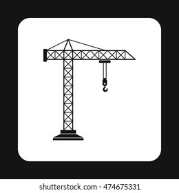 Crane icon in simple style isolated on white background. Raise symbol