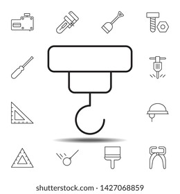 crane icon. Simple thin line, outline vector element of Construction tools icons set for UI and UX, website or mobile application