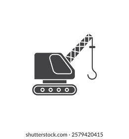 Crane icon Simple thin line flat symbol