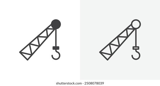 Crane icon in solid and outlined style