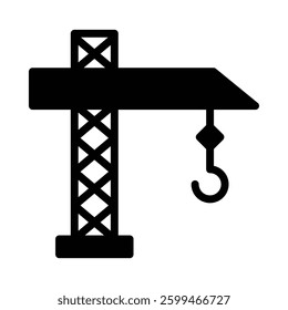 Crane icon in solid style. Perfect for website mobile app presentation. Suitable for any user interface and user experience