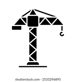 crane icon solid vector design in trendy style