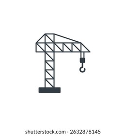 Ícone guindaste símbolo ilustração vetorial isolado no fundo branco