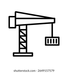Crane icon symbolizes construction and heavy lifting, ideal for building websites, industrial blogs, on a white background