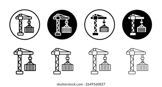Crane icon thin flat simple illustration symbol