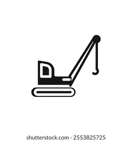 Crane icon Thin line flat illustration