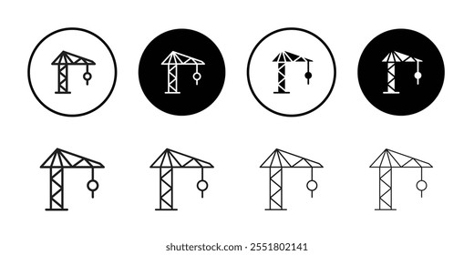 Crane icon Thin line illustration set