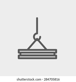 Crane Icon dünne Linie für Web und mobile, moderne minimalistische flache Design. Vektorgrafik, dunkelgraues Symbol auf hellgrauem Hintergrund.