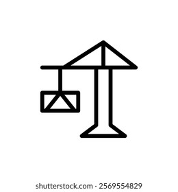 Crane icon Thin vector set