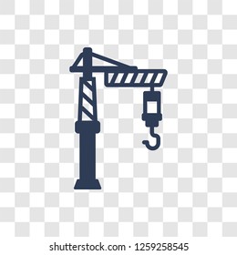 Crane icon. Trendy Crane logo concept on transparent background from Construction collection