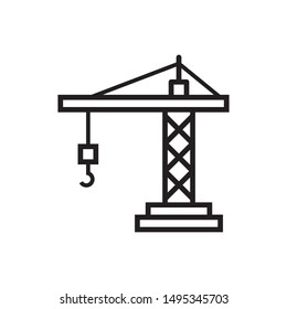 Crane icon in trendy outline style design. Vector graphic illustration. Suitable for website design, logo, app, and ui. Editable vector stroke. EPS 10.