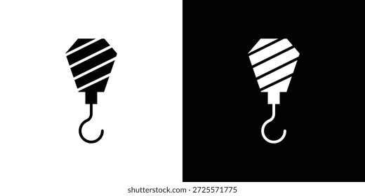 Icono de grúa en estilo lineal delgado de trazo de moda.