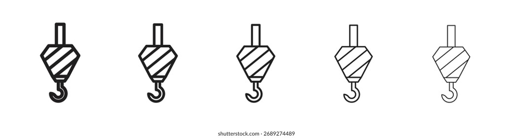 Crane icon vector Art line Illustrations collection