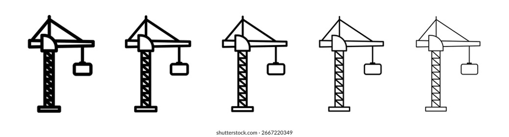 Ícone de guindaste coleção de vetores. EPS 10
