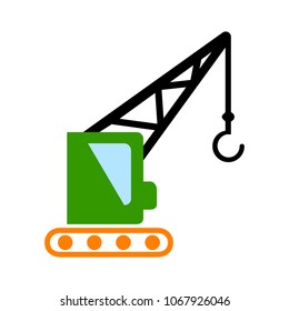 Crane Icon - Vector Construction Crane, Building Construction Symbol