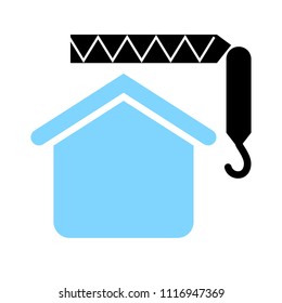 crane icon - vector construction crane, building construction symbol