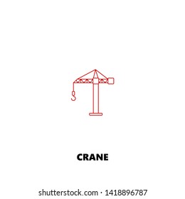 crane icon. crane vector design. sign design. red color