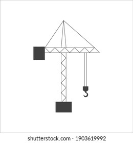 Icono de grúa Ilustración vectorial en el fondo blanco.