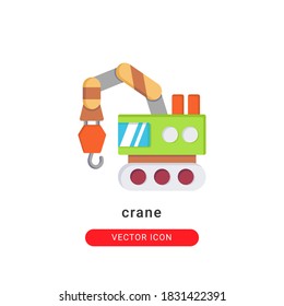 ilustración vectorial de icono de grúa. diseño de contorno de icono de grúa.