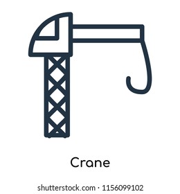 Crane icon vector isolated on white background, Crane transparent sign , thin symbols or lined elements in outline style