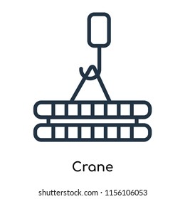 Crane icon vector isolated on white background, Crane transparent sign , thin symbols or lined elements in outline style