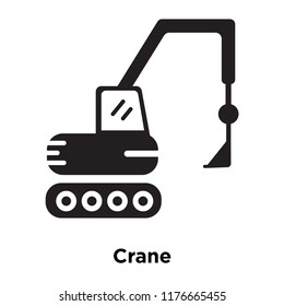 Crane icon vector isolated on white background, logo concept of Crane sign on transparent background, filled black symbol