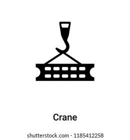 Crane icon vector isolated on white background, logo concept of Crane sign on transparent background, filled black symbol