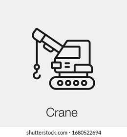 crane icon vector. Linear style sign for mobile concept and web design. crane symbol illustration. Pixel vector graphics - Vector.