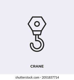 crane icon vector. Linear style sign for mobile concept and web design. crane symbol illustration. Pixel vector graphics - Vector.