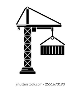 Crane icon vector on white background